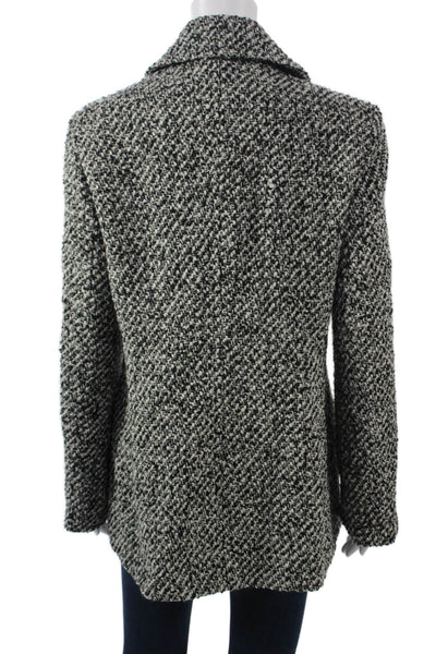 Calvin Klein Womens Pea Coat Black Wool Blend Button Collared Size 8