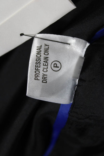 Calvin Klein Womens Pea Coat Black Wool Blend Button Collared Size 8