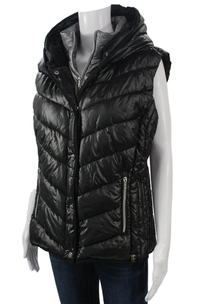 Marc New York Women Quilted Puffer Vest Black Sleeveless Size XL
