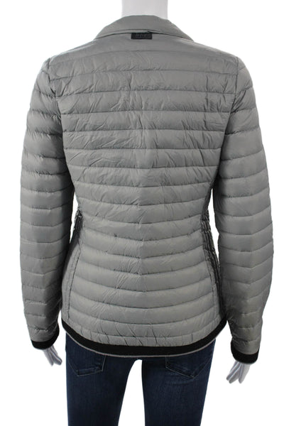 Marc New York Womens Puffer Quilted Jacket Gray Nylon Snap Collared Size XS