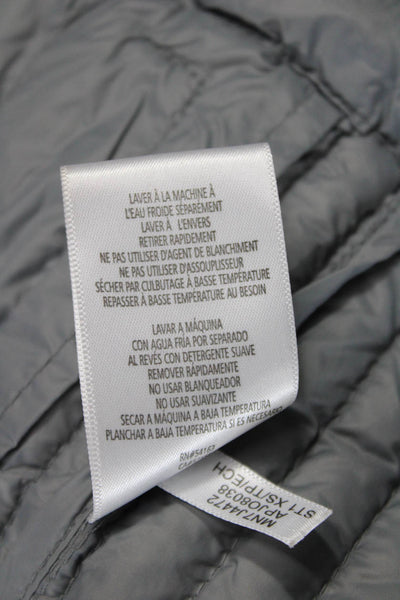 Marc New York Womens Puffer Quilted Jacket Gray Nylon Snap Collared Size XS