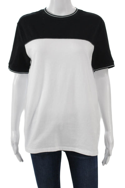 DKNY Women Ringer T-Shirt Black Crew Neck Short Sleeve Size S