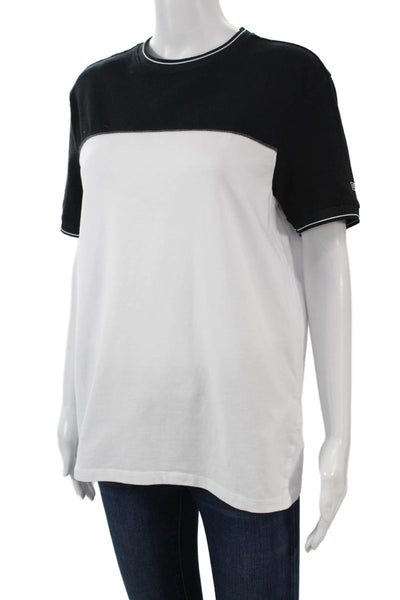 DKNY Women Ringer T-Shirt Black Crew Neck Short Sleeve Size S