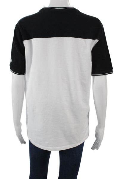 DKNY Women Ringer T-Shirt Black Crew Neck Short Sleeve Size S
