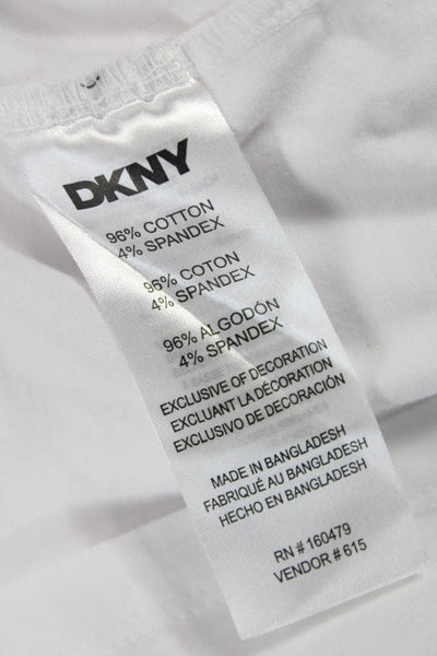DKNY Women Ringer T-Shirt Black Crew Neck Short Sleeve Size S