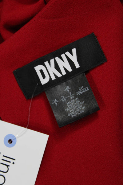 DKNY Womens A-Line Fit & Flare Red Short Sleeve Dress Size 2