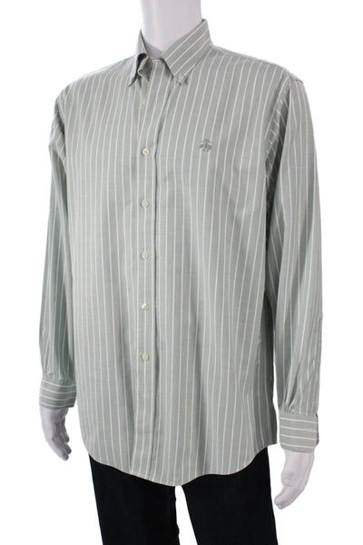 Brooks Brothers Mens Button-Down Striped Cotton Long Sleeve Size M