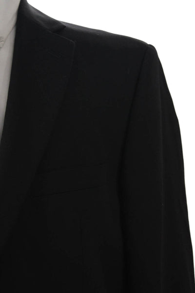 Pronto Uomo Mens Black Wool Suit Jacket Classic Long Sleeve Size 42
