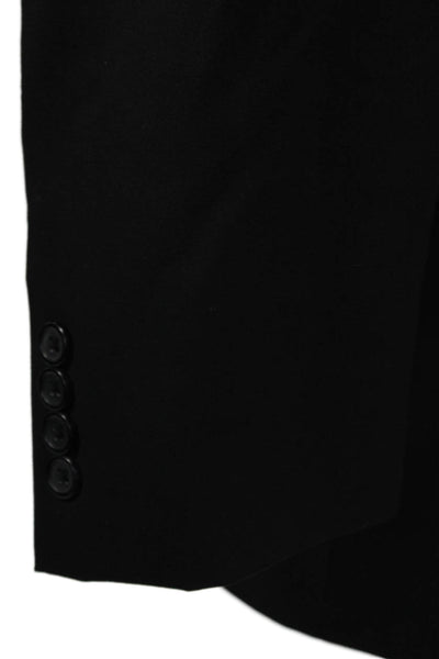 Pronto Uomo Mens Black Wool Suit Jacket Classic Long Sleeve Size 42