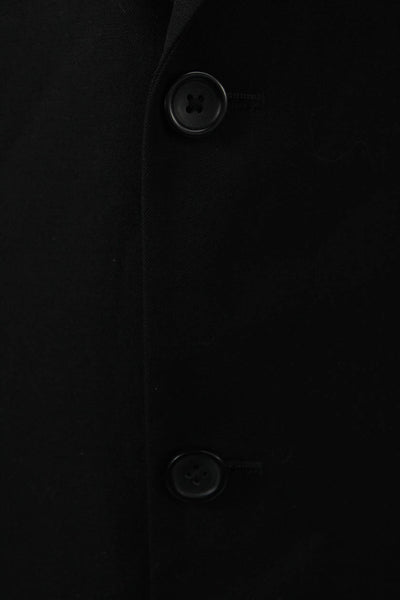 Pronto Uomo Mens Black Wool Suit Jacket Classic Long Sleeve Size 42