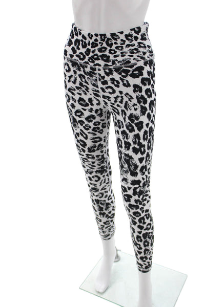 Lilybod Womens Ankle Leggings Black Animal Print Size S