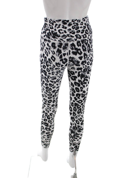 Lilybod Womens Ankle Leggings Black Animal Print Size S