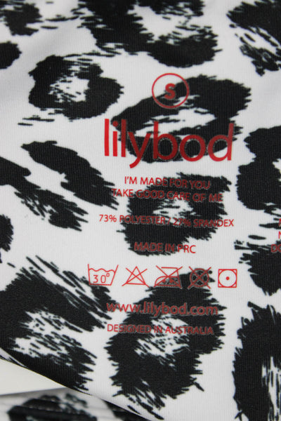 Lilybod Womens Ankle Leggings Black Animal Print Size S