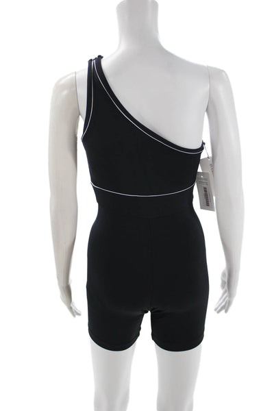 MUV Womens One Shoulder Sleeveless Jumpsuit Black Size S