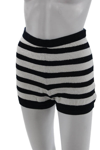 Toccin Unisex Black Striped Polyester Blend 80s Shorts Size 2