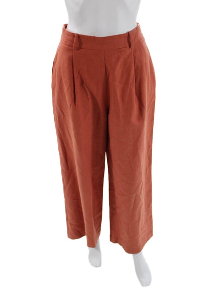 Toccin Womens Cropped Dress Pants Orange Size 2