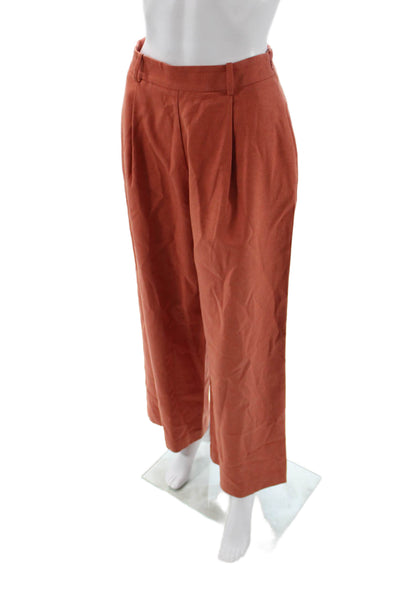 Toccin Womens Cropped Dress Pants Orange Size 2