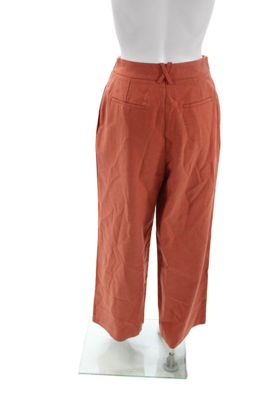 Toccin Womens Cropped Dress Pants Orange Size 2