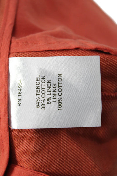 Toccin Womens Cropped Dress Pants Orange Size 2