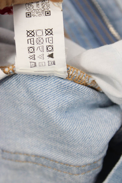 Zara Unisex Light Blue 100% Cotton Solid 90s Shorts Size 4