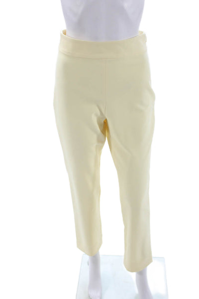 Toccin Womens Ankle Cropped Dress Pants Beige Tencel Cotton Linen Size 2