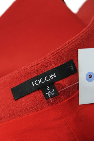 Toccin Womens Red Wrap Skort Short Size 2