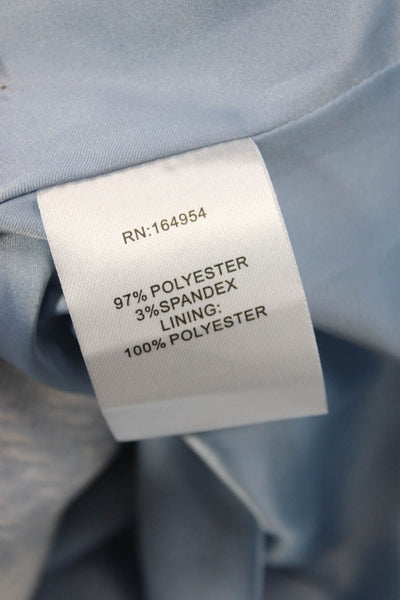 Toccin Womens Slip Dress Light Blue Square Neck Sleeveless Plaid Long Size 2