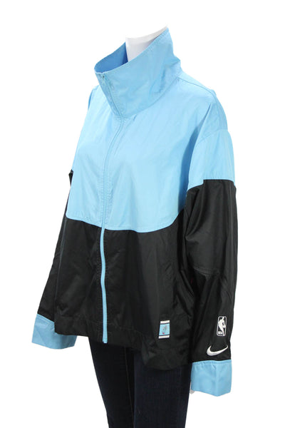 Nike Unisex Windbreaker Jacket Black High Neck Zip Long Sleeve Poly Size XL