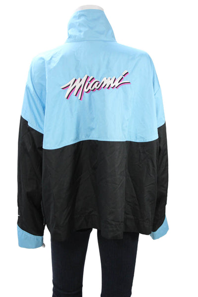 Nike Unisex Windbreaker Jacket Black High Neck Zip Long Sleeve Poly Size XL