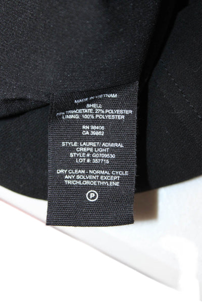 Theory Women Black Linen Tunic Blouse Crew Neck Long Sleeve Zip Size 2