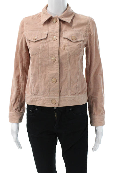 Marc Jacobs Womens Beige Cotton Collared Button Jacket Size 4