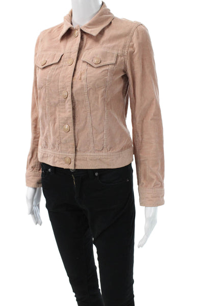 Marc Jacobs Womens Beige Cotton Collared Button Jacket Size 4