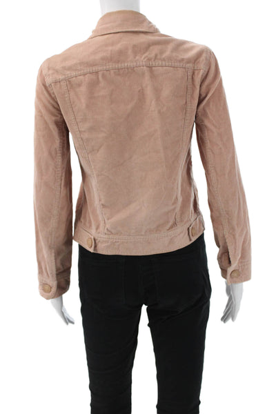 Marc Jacobs Womens Beige Cotton Collared Button Jacket Size 4