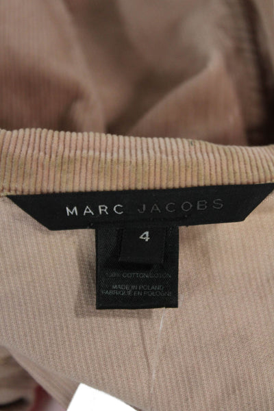 Marc Jacobs Womens Beige Cotton Collared Button Jacket Size 4