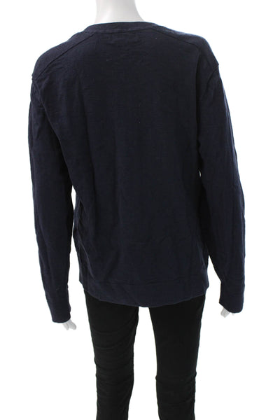 Banana Republic Unisex Pullover Dark Blue 100% Cotton Size L
