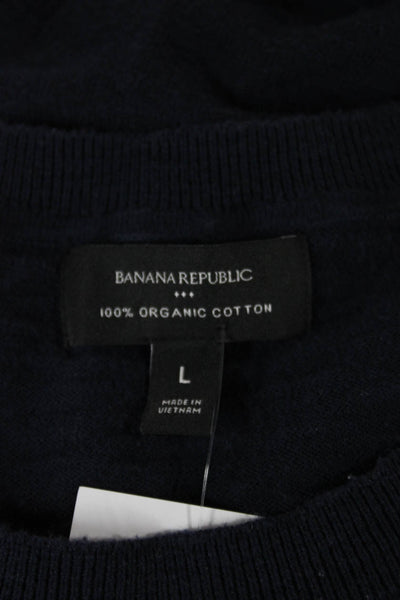 Banana Republic Unisex Pullover Dark Blue 100% Cotton Size L