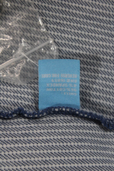 J. Mclaughlin Unisex Striped Blue Blazer Button Long Sleeve Size XS