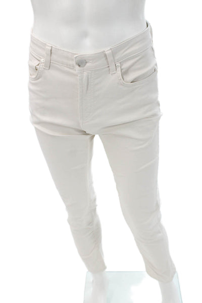 Monfrere Unisex Ankle Jeggings White Button Closure Designer Size 30