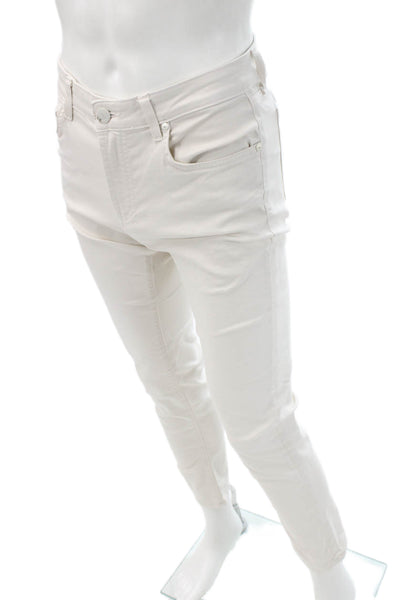 Monfrere Unisex Ankle Jeggings White Button Closure Designer Size 30