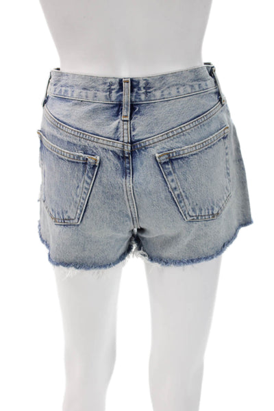 Agolde Unisex Light Blue Organic Cotton 90s Shorts Size 24