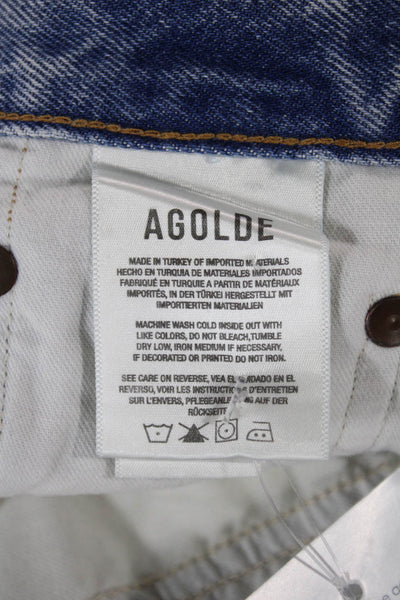 Agolde Unisex Light Blue Organic Cotton 90s Shorts Size 24