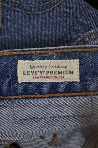 Levi Strauss & Co Womens Blue Cotton Solid 90s Shorts Size 25