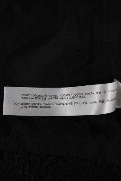 Zara Womens Bomber Jacket Black Zip Longsleeve Recycled Polyester Size S