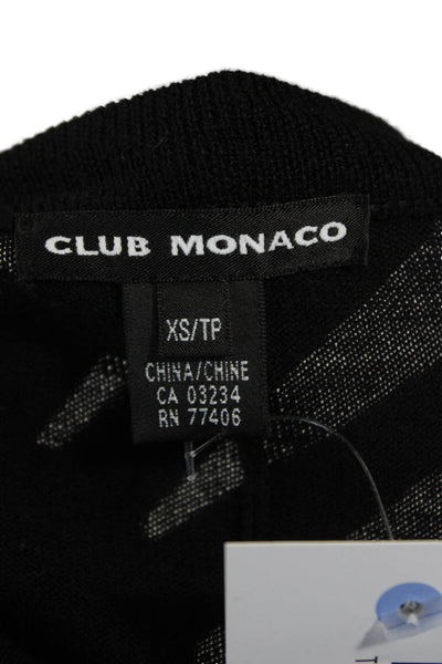 Club Monaco Unisex Cardigan Black Merino Wool Designer Size XS