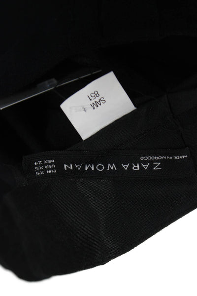 Zara Woman Womens Dress Pants Black Polyester Blend Button Size XS
