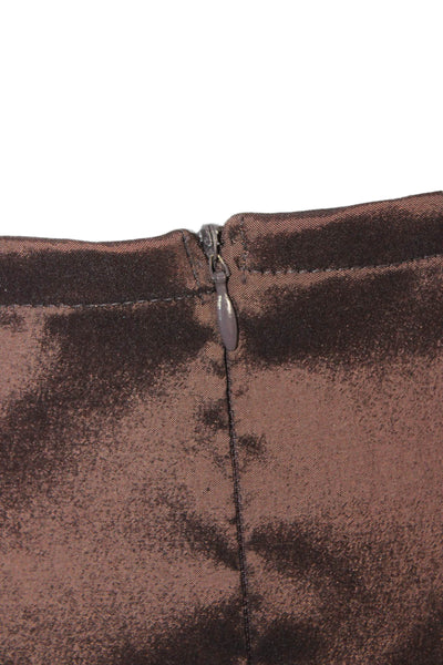 Tadashi Womens Jeweled V Neck Blouse Maxi Skirt Suit Chocolate Brown Size 6