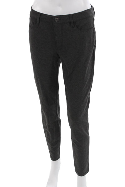 Talbots Womens Ankle Dress Pants Dark Gray Rayon Blend Button Size 2