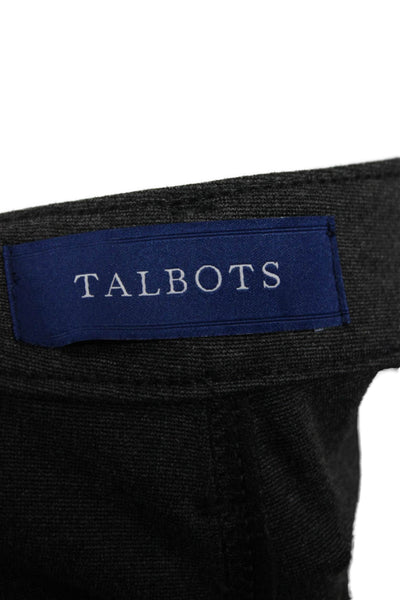 Talbots Womens Ankle Dress Pants Dark Gray Rayon Blend Button Size 2
