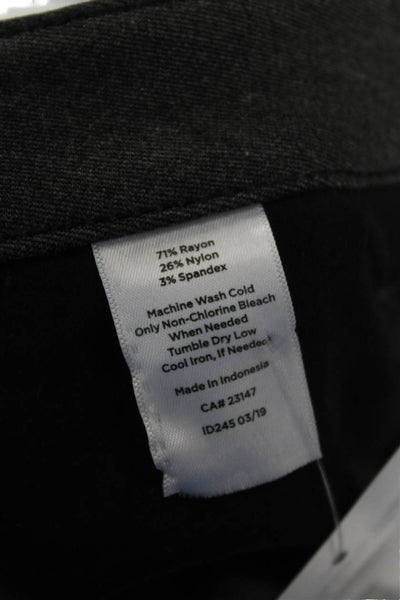 Talbots Womens Ankle Dress Pants Dark Gray Rayon Blend Button Size 2