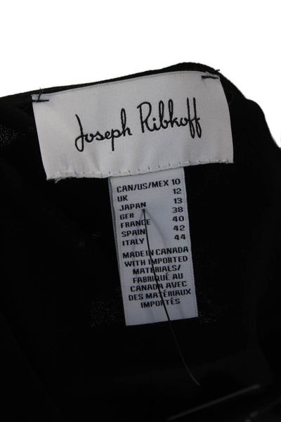 Joseph Ribkoff Women Black Solid Tunic Blouse 3/4 Sleeve Round Neck Size 10